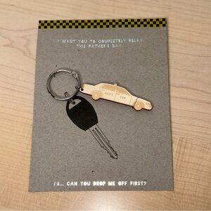Dad’s Cab Wooden Keychain Loop New for Father’s Day or Gift for Dad